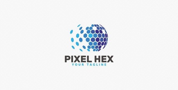 قالب شعار - Pixel Hex